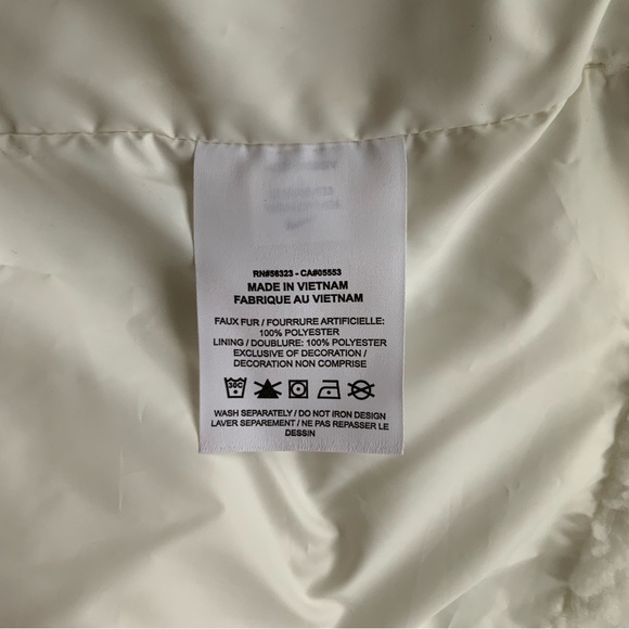 Nike Sportswear NWT White Icon Clash Long Sherpa Jacket Womens Size Large - Picture 14 of 14